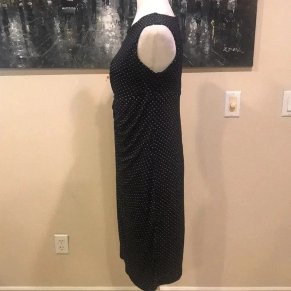 En Focus Sleeveless Pullover front gather, faux wrap, Midi Dress-Size 8 - Picture 3 of 9